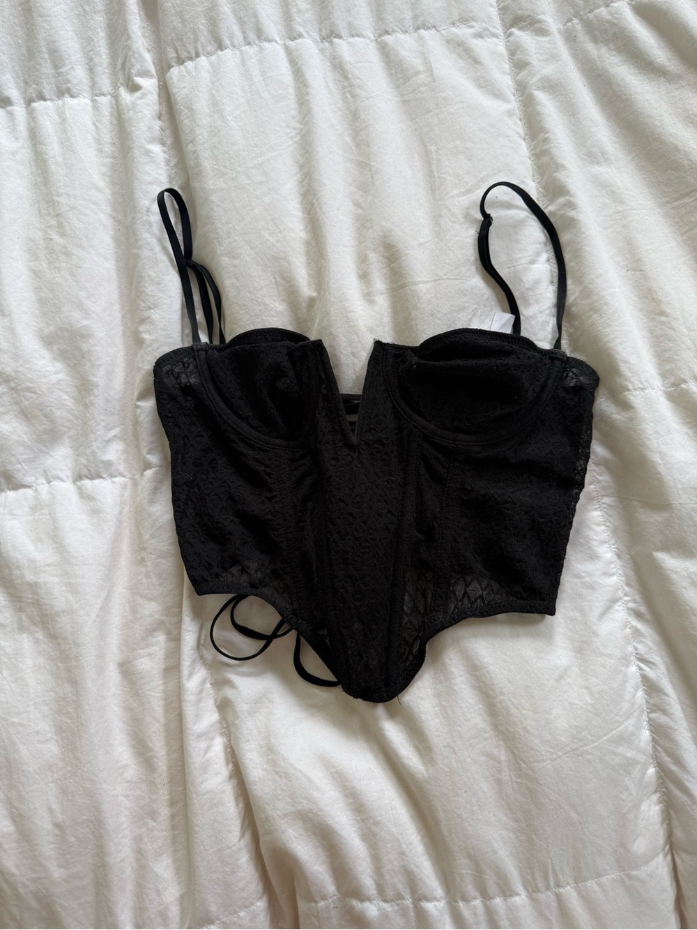 Black Lace Bustier Corset Top